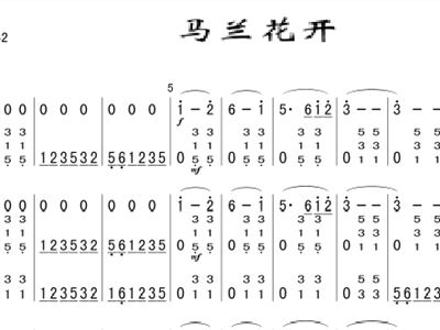 马兰花开的简谱_马兰花开简谱歌谱(2)