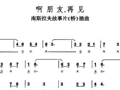 啊朋友再见葫芦丝独奏曲谱_朋友再见图片