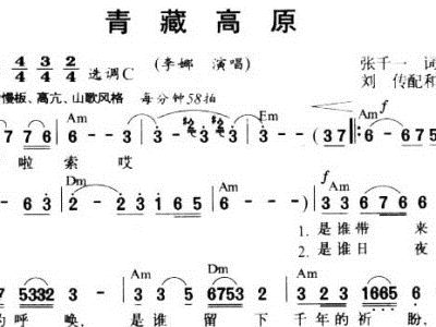 青藏高原曲谱_青藏高原曲谱韩红(2)