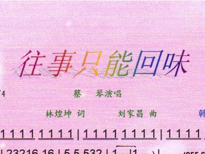 二胡往事只能回味简谱_往事只能回味简谱