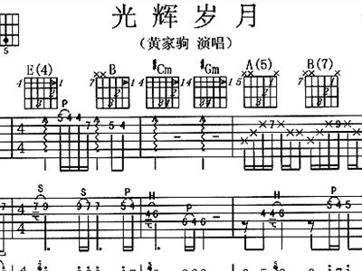 军中绿花吉他指弹谱_指弹中国吉他指弹谱_光辉岁月指弹吉他谱