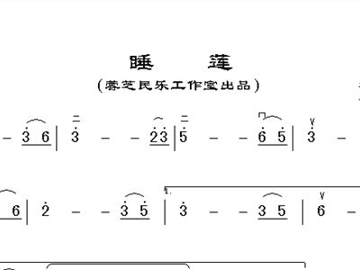 二胡简谱睡莲_睡莲二胡独奏