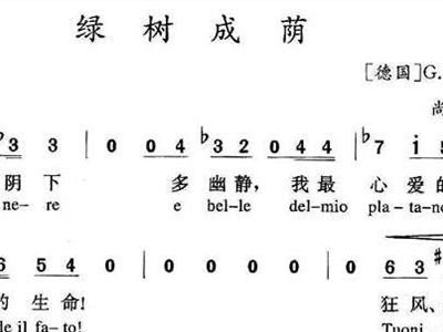 绿树成荫简谱_绿树成荫图片