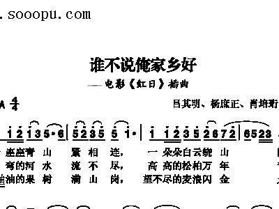 谁不说简谱_谁不说俺家乡好简谱(3)