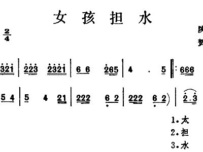 慢担水简谱_唢呐慢担水简谱(2)