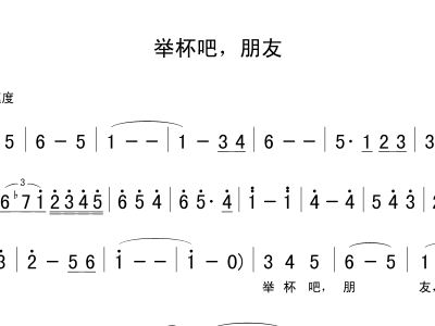 举杯吧朋友曲谱_举杯吧朋友简谱(2)