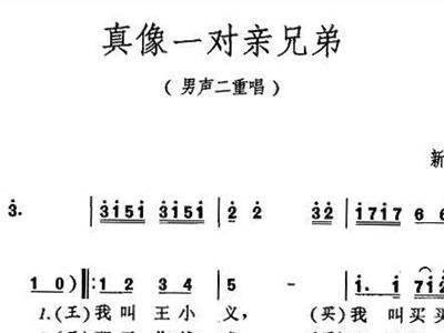 真像一对亲兄弟简谱_真像一对亲兄弟