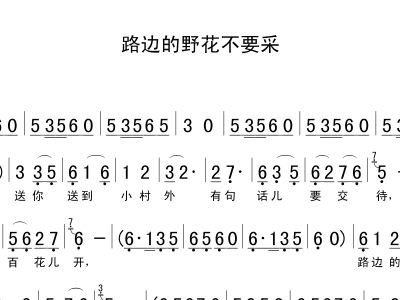 京剧版路边的野花不要采曲谱_路边野花不要采曲谱