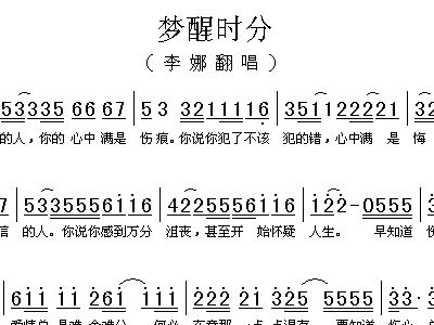 梦醒十分简谱_梦醒时分简谱图片(3)