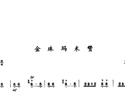 金珠玛米赞二胡曲谱(2)