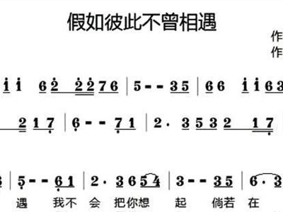 假如不曾相遇简谱_如果我们不曾相遇简谱(2)