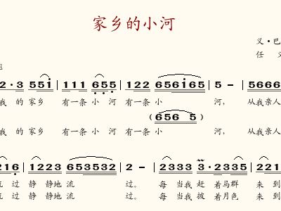 一条小河曲谱原唱_我是一条小河原唱简谱