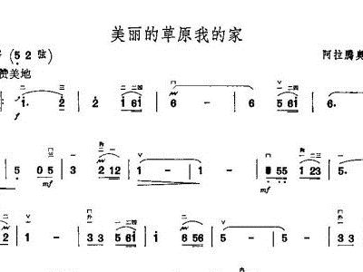 二胡曲谱美丽的草原我的家_美丽的草原我的家曲谱(2)