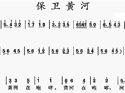 简谱保卫黄河_保卫黄河简谱歌谱(3)
