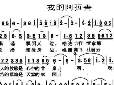 阿拉善简谱_苍天般的阿拉善简谱