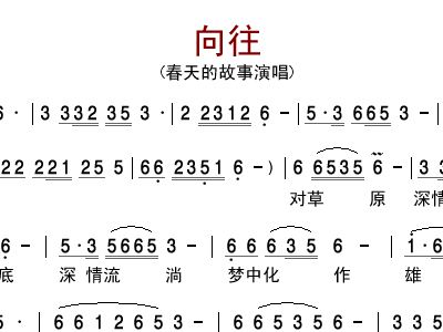 向往简谱歌谱曲谱_向往简谱歌谱廖昌永(3)