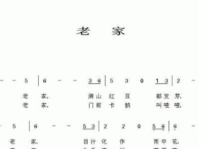 老家歌曲简谱_歌曲老家闫学晶简谱(3)