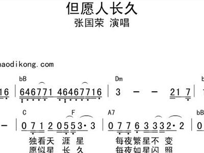 【但愿人长久简谱】李健但愿人长久简谱 歌谱网