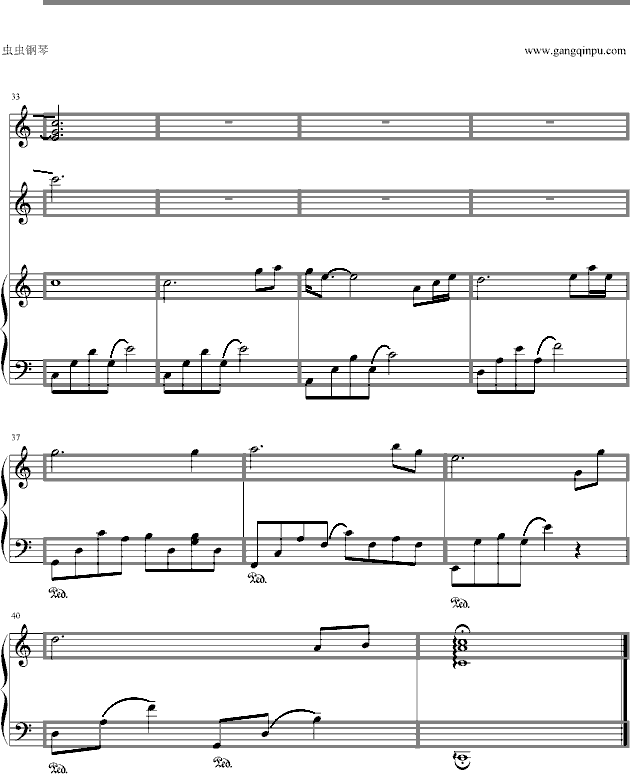 半曲谱_钢琴简单曲谱