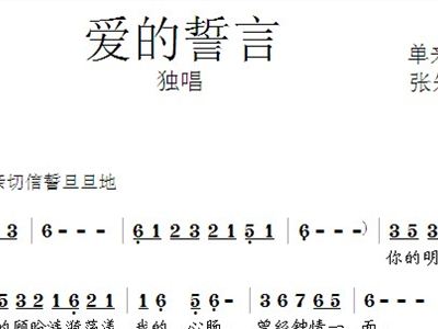 爱的誓言简谱_爱的誓言歌谱简谱(2)