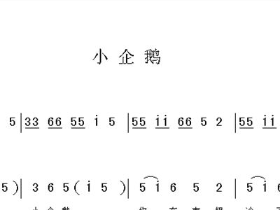 小企鹅简谱_胖胖的小企鹅简谱