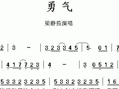 梁静茹勇气简谱_勇气简谱歌谱梁静茹(3)
