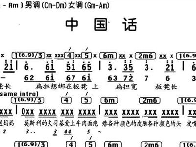 中国话简谱_中国话简谱数字(3)