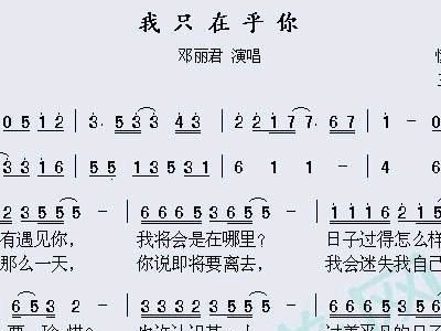 我只在乎你简谱_我只在乎你简谱歌谱