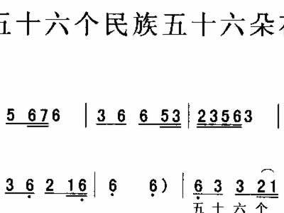 五十六个民族简谱_五十六个民族五十六朵花