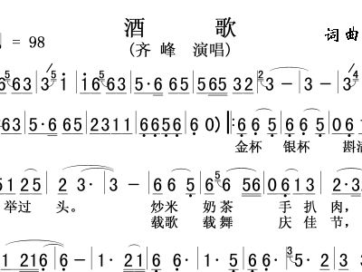 酒歌曲谱_酒歌蒙语歌词图片(4)