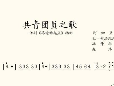 共青团员之歌 歌谱 简谱
