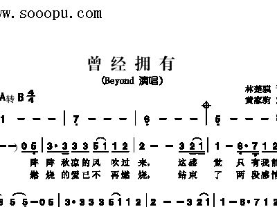 相关歌谱[歌谱] 曾经拥有 beyond乐队 (1p 511x786 )[歌谱,吉他谱] 曾经拥有