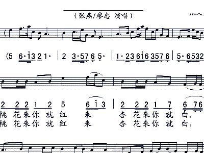 桃花红杏花白二胡曲谱_桃花红杏花白二胡简谱(2)