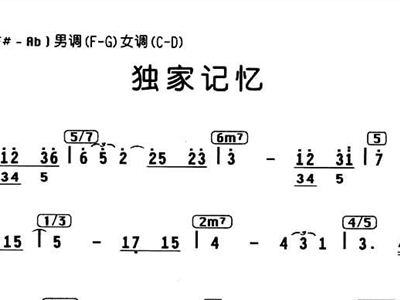 独家记忆简谱_独家记忆郁可唯简谱(3)
