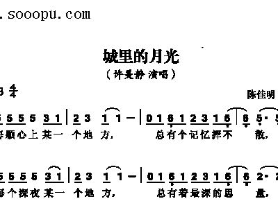 城里的月光笛子简谱_城里的月光钢琴简谱(3)