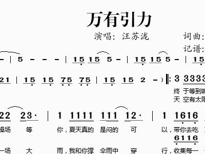 汪苏泷歌曲简谱_为你唱首歌 汪苏泷 简谱(3)