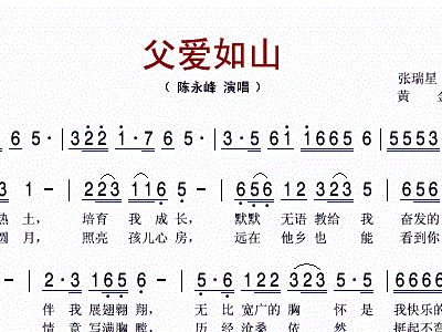 父爱的简谱_父爱如山简谱(2)