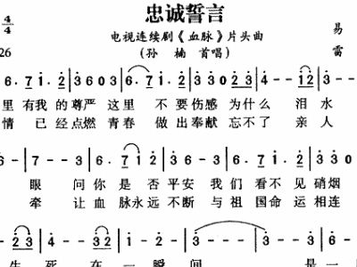 誓言简谱_誓言任嘉伦简谱(2)