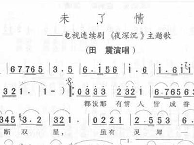歌曲未了情曲谱_未了情曲谱范琳琳(2)