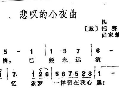 悲叹小夜曲简谱_悲叹小夜曲