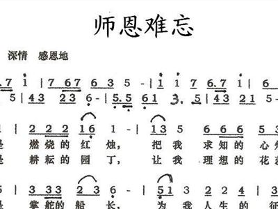 师恩曲谱_师恩难忘图片