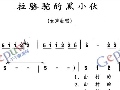 拉骆驼曲谱_骆驼祥子(2)