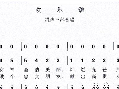 欢乐颂简谱合唱_欢乐颂二声部合唱简谱(2)