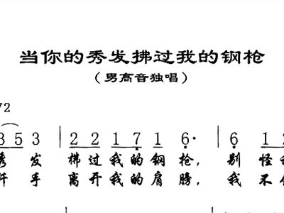 当你的秀发拂过简谱_钢枪拂过姑娘秀发图片(3)
