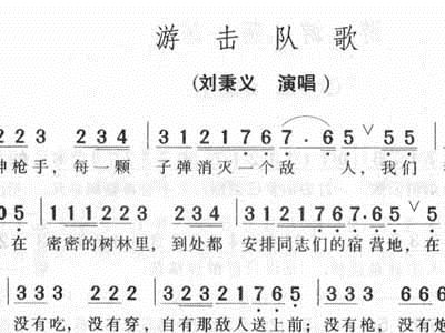 游击队之歌简谱_游击队之歌简谱歌谱(3)