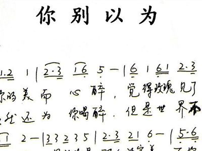 你别走词曲谱_词曲谱老师你好李思琳(2)