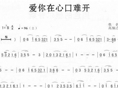 爱你在心口难开简谱歌谱_爱你在心口难开简谱