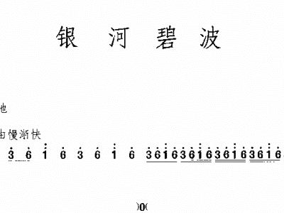 银河碧波曲谱_银河碧波古筝谱