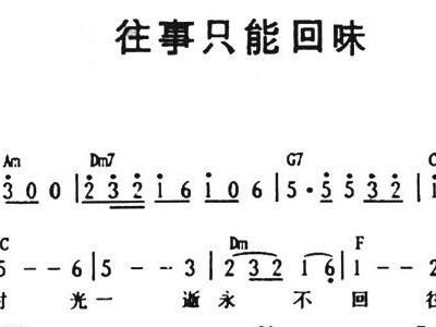 往事回味简谱_往事只能回味简谱(2)