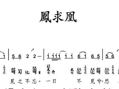 凤求凰曲谱_凤求凰古琴曲谱(3)